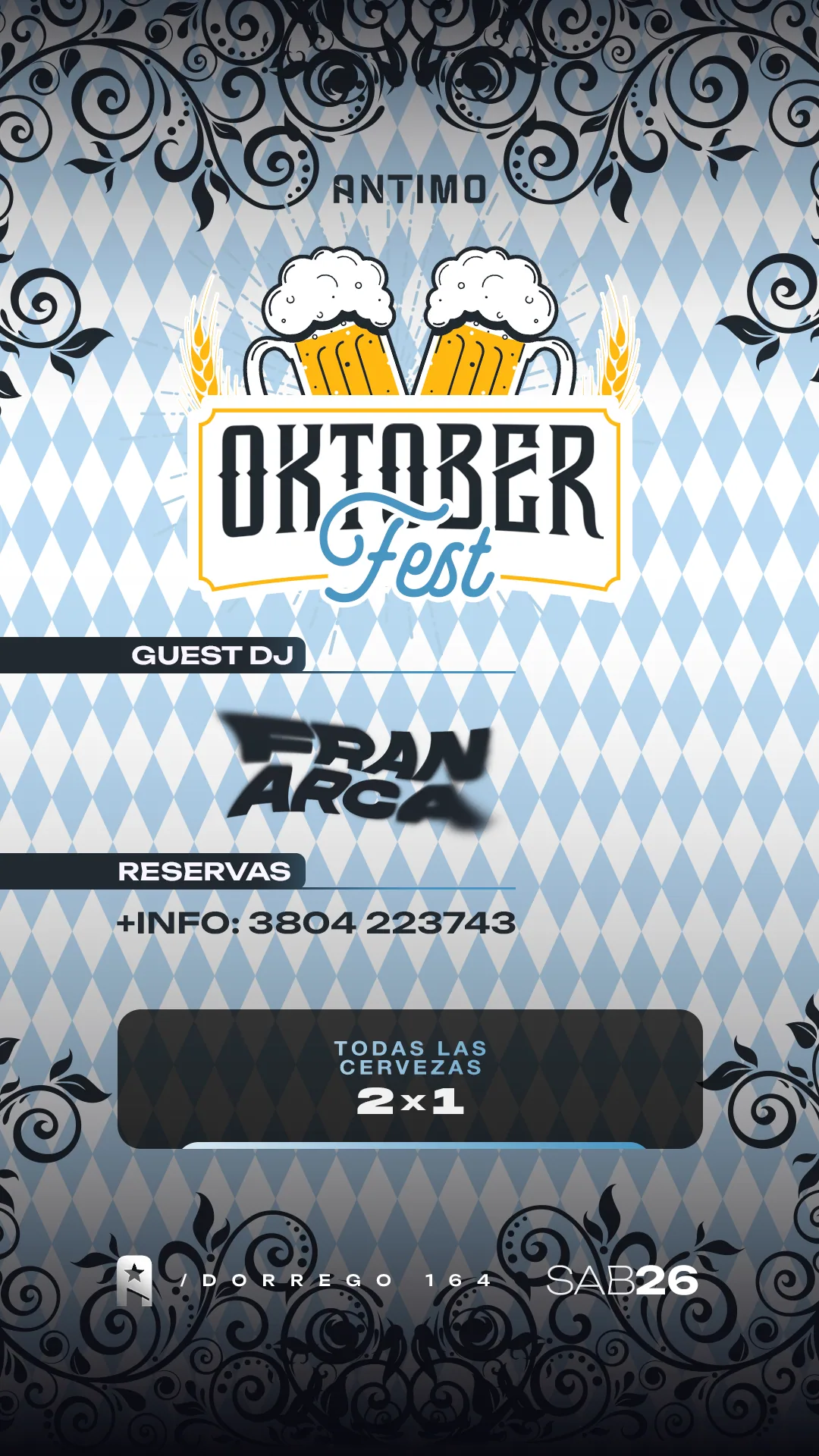 Flyer de Oktoberfest de Antimo Bar.